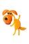 Funny dancing dog made of orange