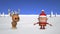 Funny Dancing Santa Claus and Reindeer