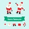 Funny dancing santa claus vector , father christmas in dance