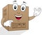 Funny Delivery Cardboard Box Character