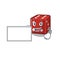 Funny dice cartoon character design style with board