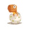 Funny dinosaur baby hatching from egg