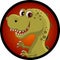 Funny dinosaur head cartoon