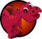 Funny dinosaur head cartoon