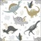 Funny Dinosaurs. Kids seamless pattern