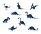 Funny dinosaurs silhouettes collection