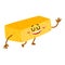 Funny dish washing sponge character with smiling human face