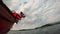 Funny dog in boat. Jack Russell Terrier