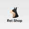 Funny dog symbol, pet emblem, veterinary clinic logo or pet shop.
