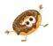 Funny Donut with eyes on white background, funny products series