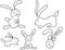 Funny doodle rabbits