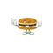 Funny dorayaki cartoon design style with wink eye face