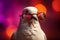 Funny dove wearing sunglasses in studio with a colorful and bright background. Generative AI