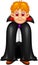 Funny dracula cartoon standing with smiling