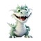 Funny dragon is smiling, transparent background