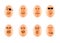 Funny Drawing Faces on Eggs isolate on white with clip
