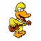 Funny duck playing guitar