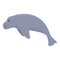 Funny dugong icon cartoon vector. Ocean mammal