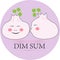 Funny dumplings kiss each other logo Dim Sum