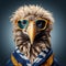 Funny Eagle In Sweater And Sunglasses: A Playful Studio Portraiture