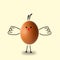 Funny Easter egg. Hand drawn chicken on egg background. Isolated, World Egg Day