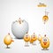 Funny Easter eggs chicks, background illustration, Happy easter