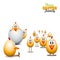 Funny Easter eggs chicks - background illustration - Happy easter card