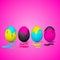 Funny Easter eggs - Cyan, magenta, yellow, black color - CMYK co