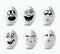 Funny easter eggs. This is image of funny eggs on white background. Faces on the eggs.