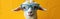 Funny Easter Goat with Shades on Yellow Banner Background