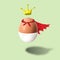 Funny egg in underpants and crown