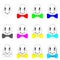 Funny eggs with colorful bow-tie