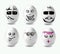 Funny eggs. This is image of funny eggs on white background. Faces on the eggs. Funny easter eggs
