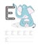 Funny elefant with letters E