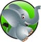 Funny elephant cartoon