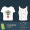 Funny Embroidery Cactus t-shirt Print. Cute succulent fashion embroidery fabric design for woman and man