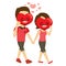 Funny Emoji Couple Mask