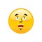 Funny Emoji isolated. Cheerful yellow circle emotion isolated