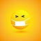 Funny Emoji - Simple Shiny Happy Emoticon with Medical Mask