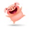 Funny emotional cartoon little pig. year of the pig