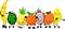 Funny emotional smiling fruits and vegetables. Smiling faces. Cute food characters. Farm product. Vegetarian food. Hand drawn kids