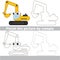 Funny Excavator. Drawing worksheet.