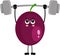 Funny exotic passion fruit mascot making gym