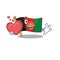 Funny Face flag afghanistan Scroll cartoon character With heart