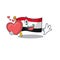 Funny Face flag syria Scroll cartoon character With heart