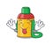 Funny face kids water bottle Scroll mascot design with Tongue out