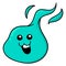 Funny face orbs spirit, doodle icon image kawaii