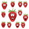 Funny face strawberries illustration