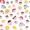 Funny faces seamless pattern