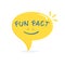Funny facts icon on a bright colored bubble, text.